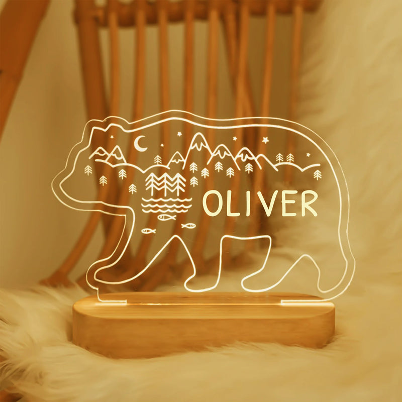 Custom Baby Kids USB Night Light - Personalized Name Lamp for Nursery & Home Decoration