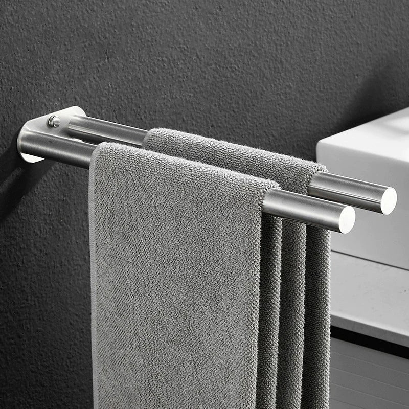 Stainless Steel Bathroom Towel Rack – Black Double Towel Bar Holder