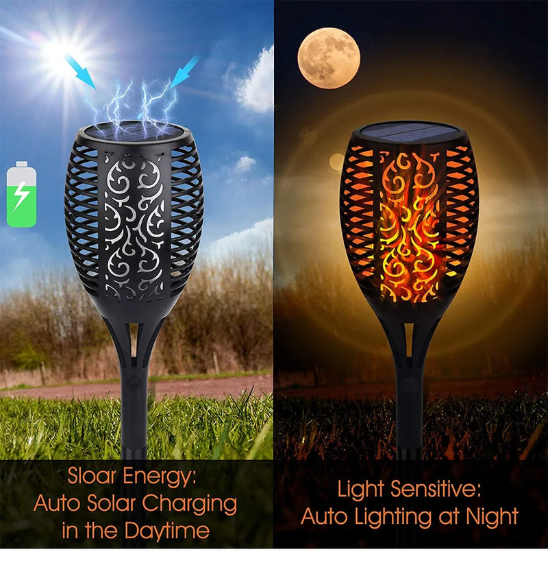 33/96 LED Outdoor Solar Flame Lamp Torch Light – Flicker Lights for Terrace & Garden Decor