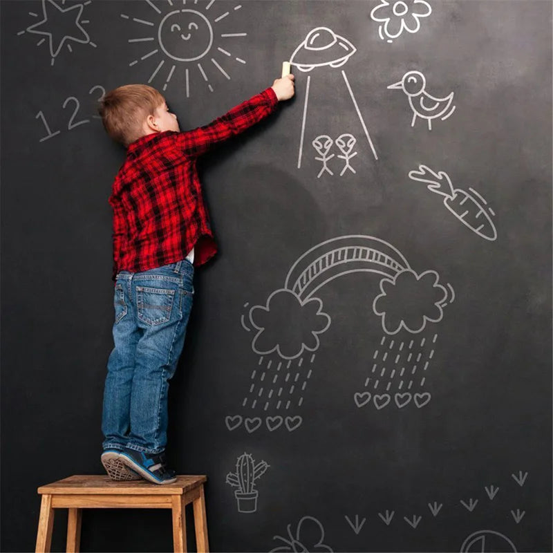 Blackboard Stickers Chalkboard Wall Sticker - Removable PVC Mural Decor for Kids Rooms (45 x 100cm)