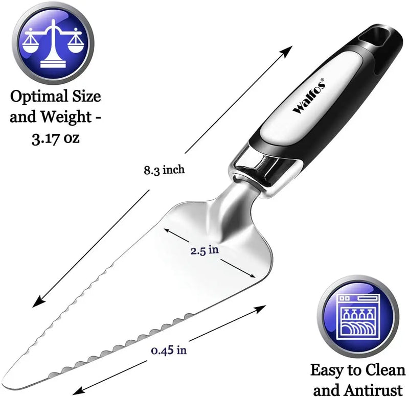 WALFOS Stainless Steel Serrated Edge Cake Server & Cutter