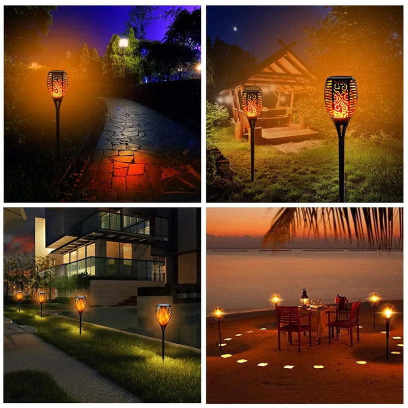 33/96 LED Outdoor Solar Flame Lamp Torch Light – Flicker Lights for Terrace & Garden Decor