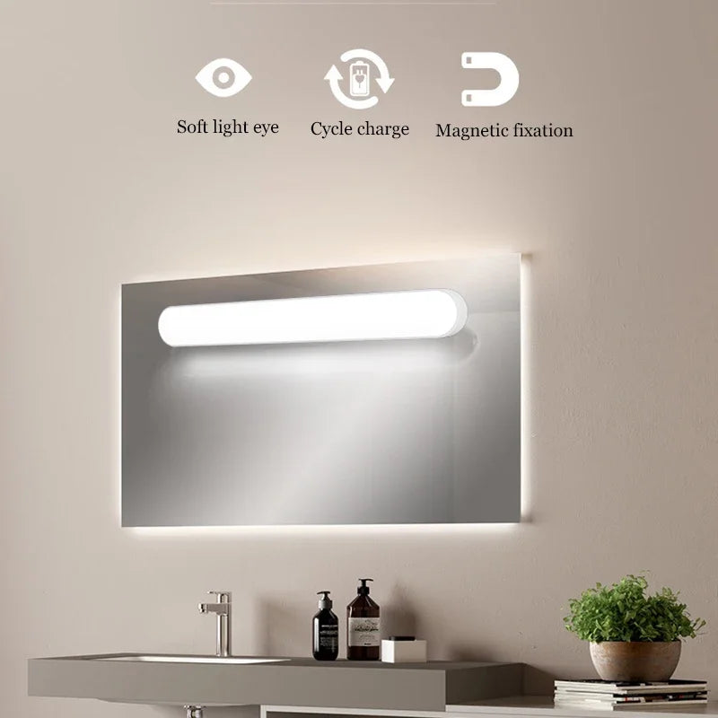 LED Makeup Mirror Light – 30CM USB Rechargeable Vanity Lamp with Touch Switch