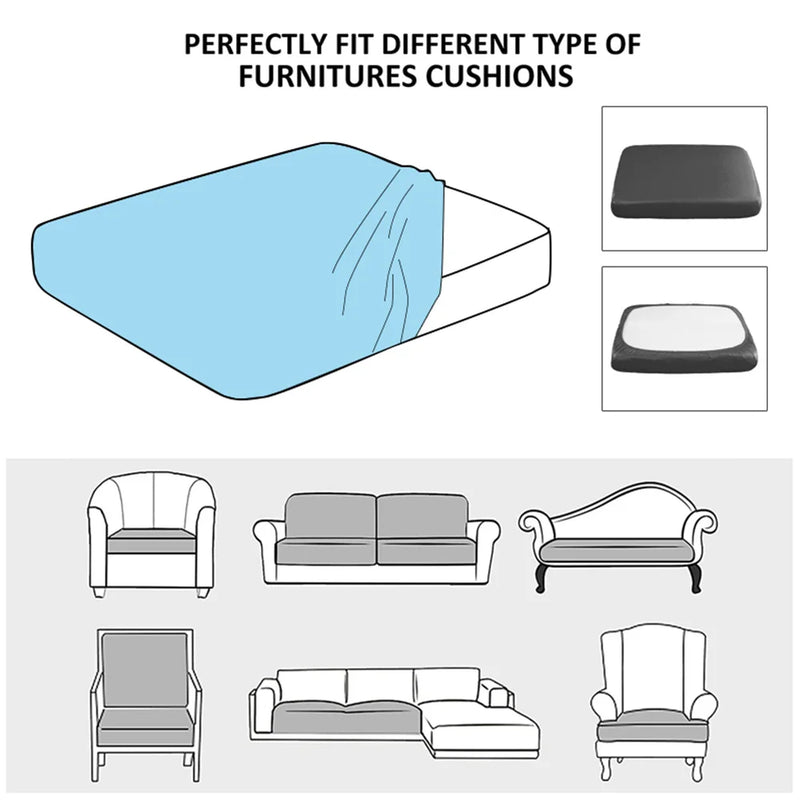 Waterproof Sofa Seat Cushion Cover - Adjustable and Removable Furniture Protector