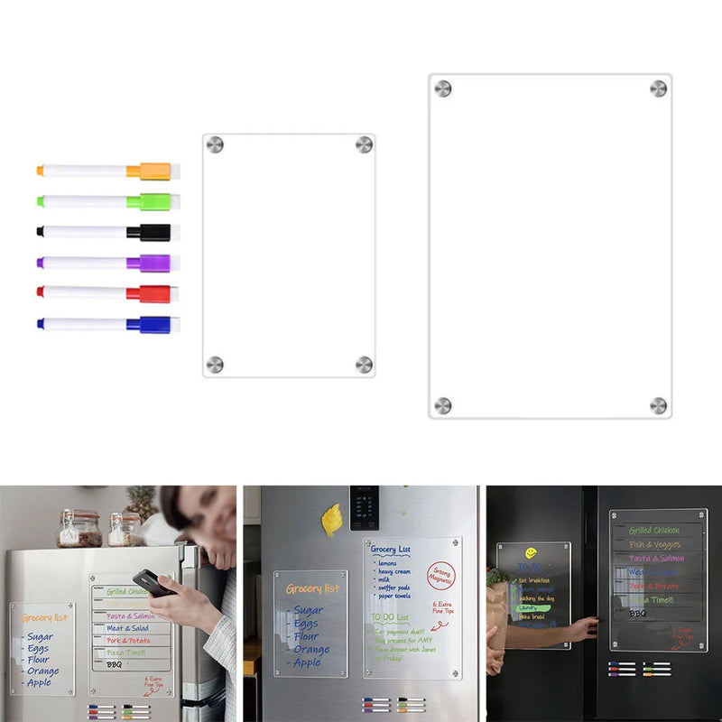 Clear Acrylic Magnetic Calendar Fridge Calendar Message Board Weekly Calendar Reusable Magnetic