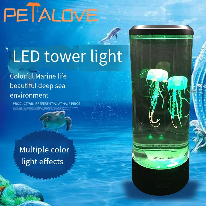 Jellyfish Lava Lamp - LED Ocean Night Light for Home & Bedroom