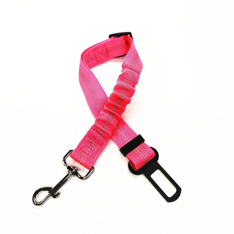 Adjustable Pet Car Seat Belt – Dog & Cat Safety Harness with Lead Clip for Vehicle Travel