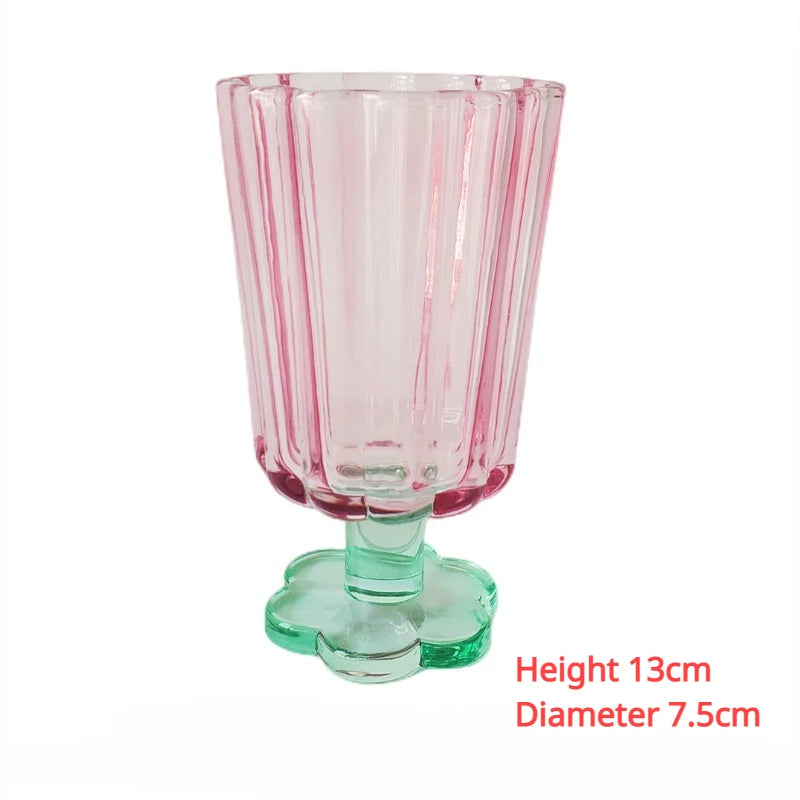 French Style Flower-Shaped Glass Cup