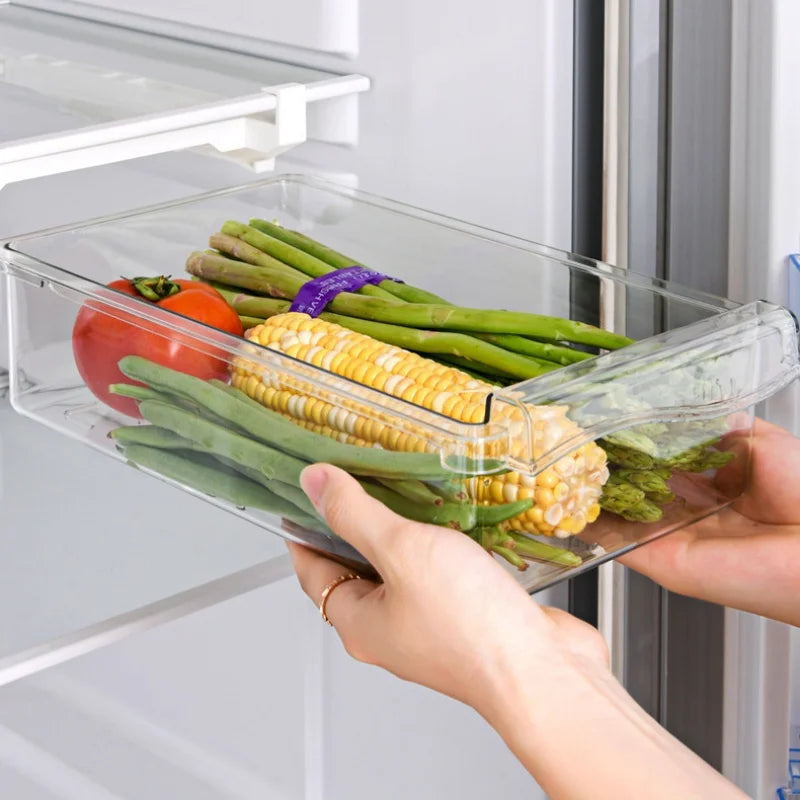 Transparent Kitchen Refrigerator Drawer Organizer Bins