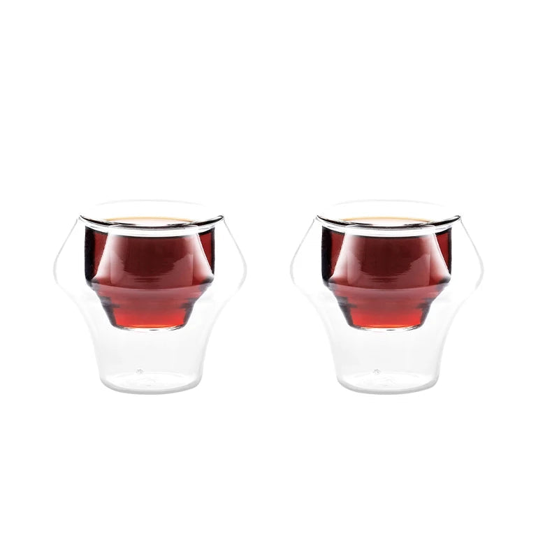 MHW-3BOMBER Double Wall Glass Espresso Cups – Anti-scald Reusable Coffee, Tea, and Wine Cups