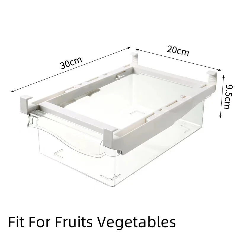 Transparent Kitchen Refrigerator Drawer Organizer Bins