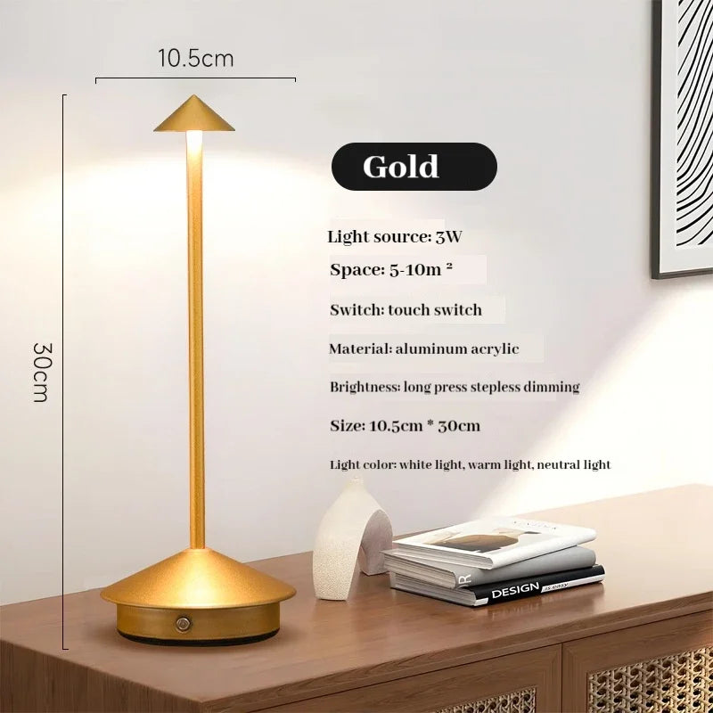 Type-C Rechargeable Table Lamp - Modern Touch LED Pina Table Lamp