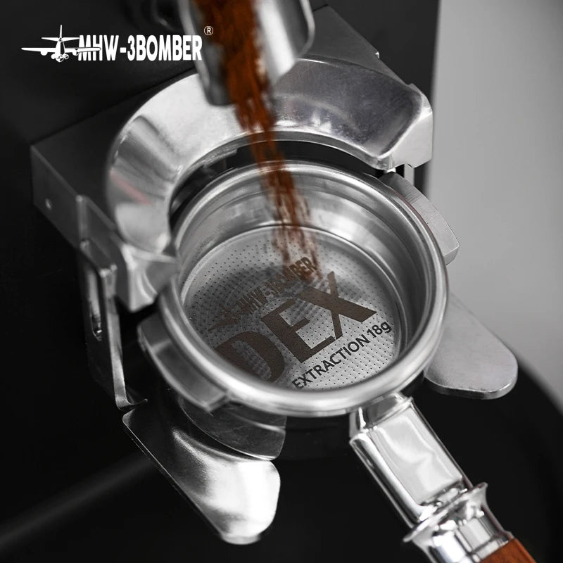 MHW-3BOMBER DEX Precise 58.5mm Espresso Coffee Filter Baskets with Espresso Puck Screen