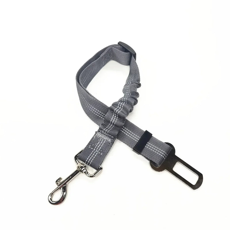 Adjustable Pet Car Seat Belt – Dog & Cat Safety Harness with Lead Clip for Vehicle Travel