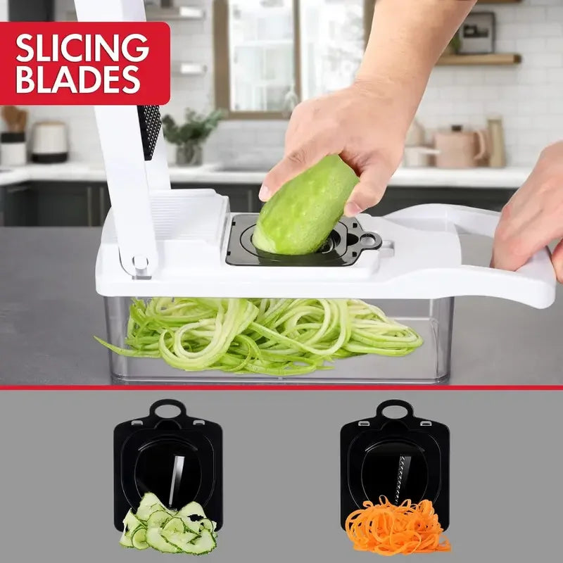 Kitchen Vegetable Cutter 14-Piece Set – Multi-Functional Slicer, Grater, Dicer for Potatoes & Salads