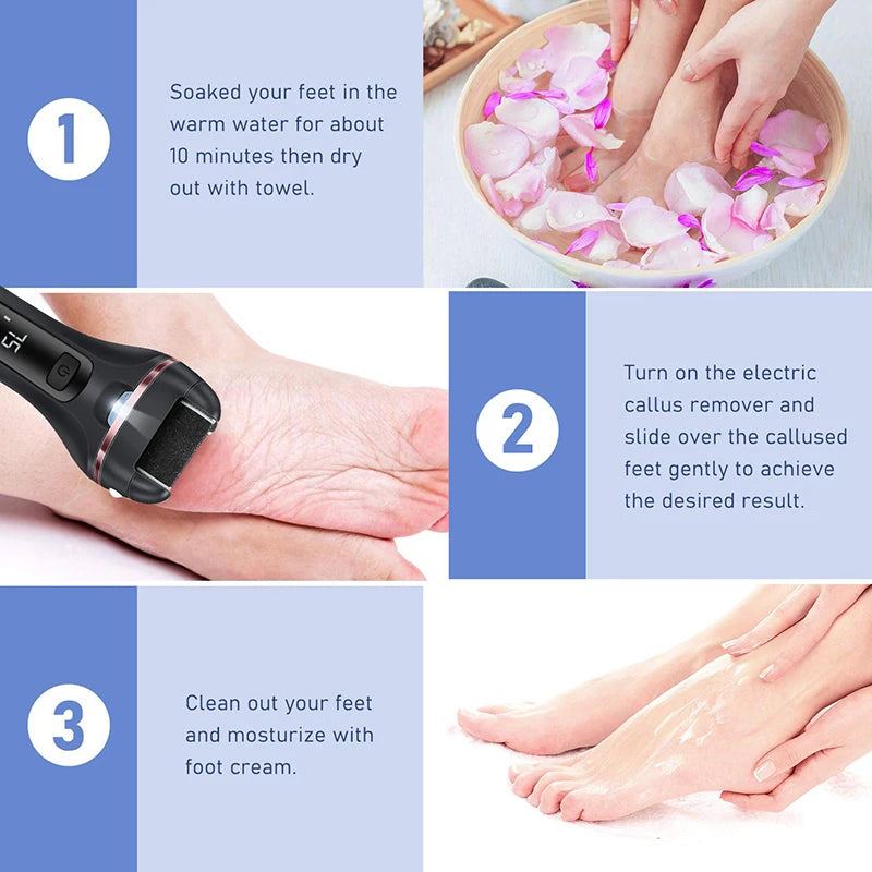 Electric Foot Sandpaper File – Professional Pedicure Tool for Smooth Heels and Callus Removal