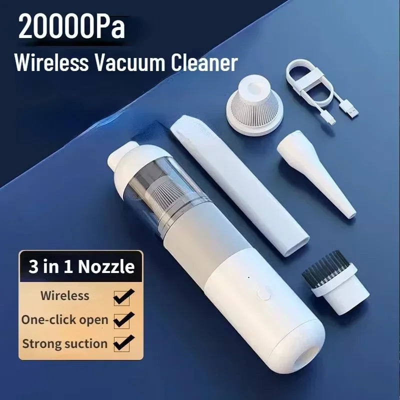 3-in-1 Wireless Car Vacuum Cleaner – Portable Handheld Mini Dust Catcher for Car and Home