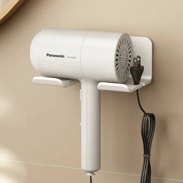 Wall-Mounted Hair Dryer Holder – Aluminum Bathroom Organizer for Hair Care Essentials