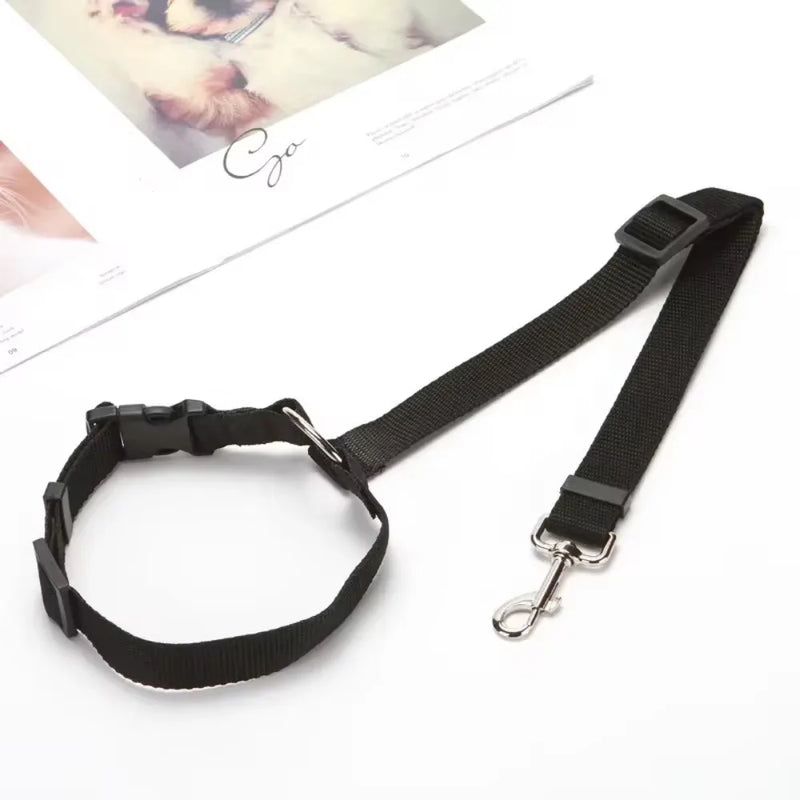 Adjustable Pet Car Seat Belt – 2-in-1 Safety Harness and Leash for Dogs and Cats