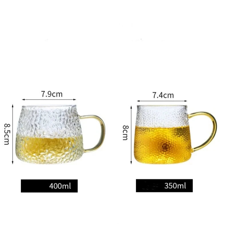 Hammer Pattern Coffee Glass Mug – Heat Resistant Drinkware