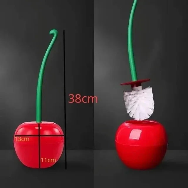 Cherry-Shaped Toilet Brush and Holder Set – Creative Red Lavatory Bathroom Accessories