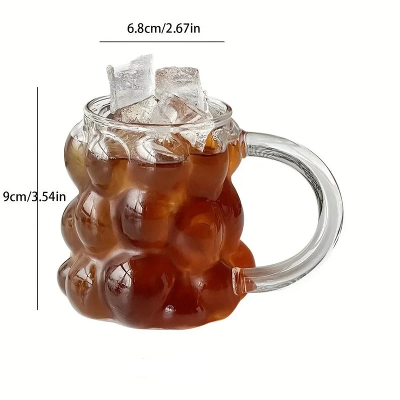 350ml Grapes Glass Coffee Mug – Stylish & Heat Resistant