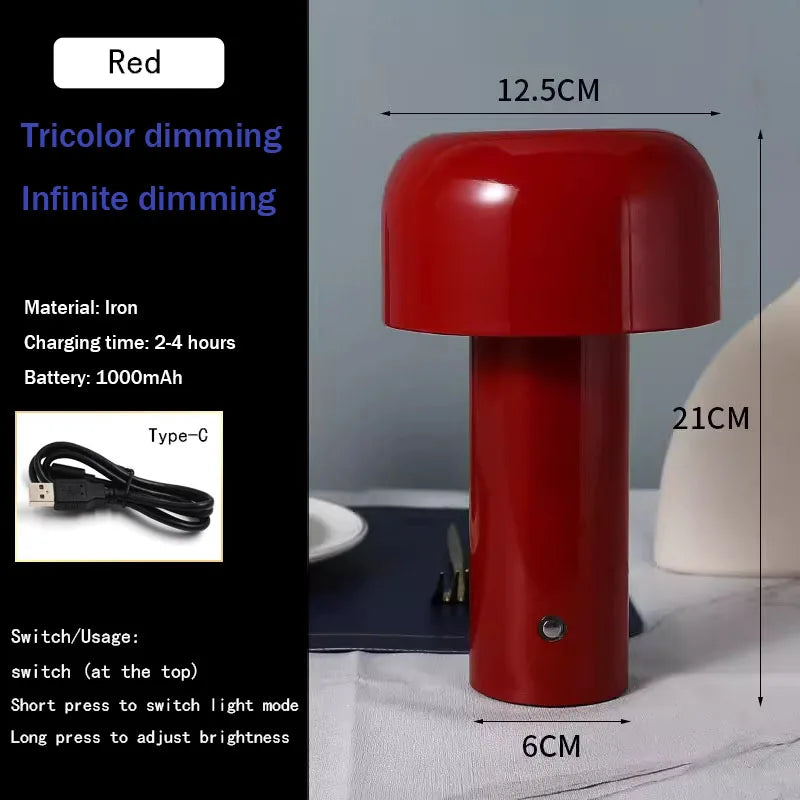 Mushroom LED Portable Desk Lamp – Modern Mushroom Shape Table Light