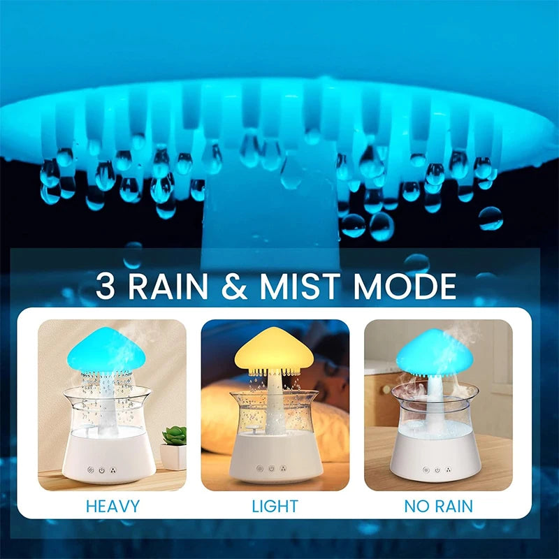 Zen Rain Cloud Air Humidifier with Mood Lighting & Aroma Diffuser