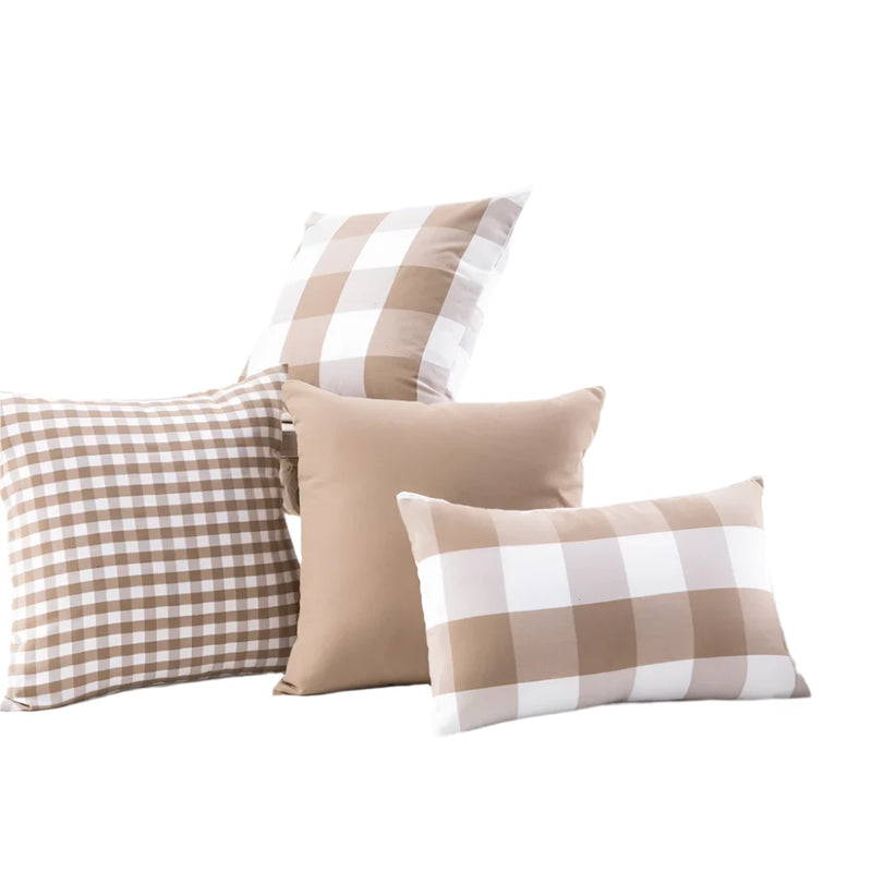 Beige Plaid Striped Pillow Covers Decorative Pillow Cases Decor Home Cushion Cover 30x50cm/45x45cm