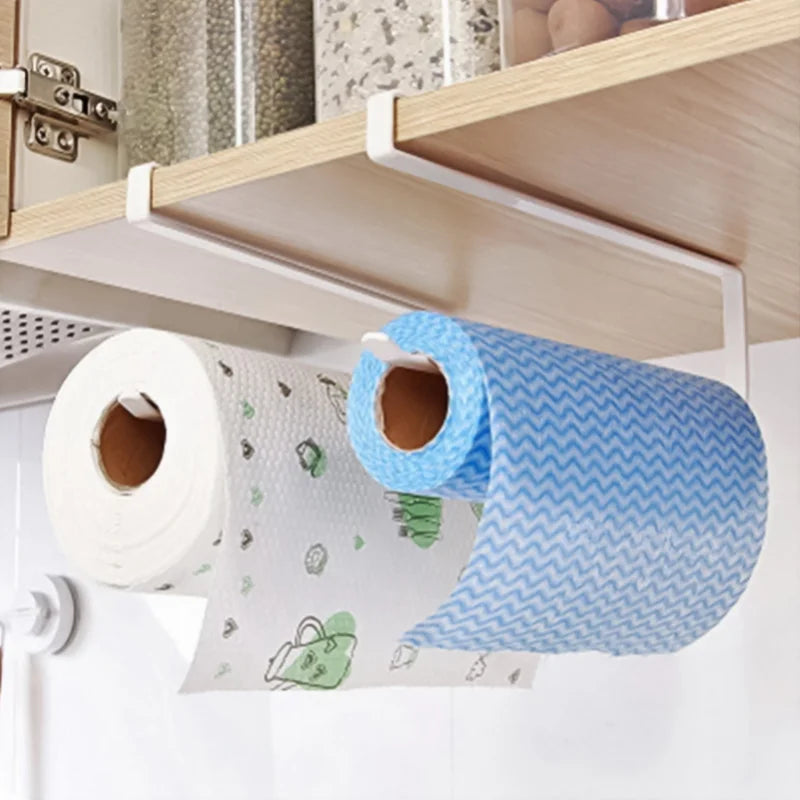 Perforation-free Hanging Storage Rack Kitchen Paper Towel Rack Cabinet Paper Rack Plastic Wrap Rack