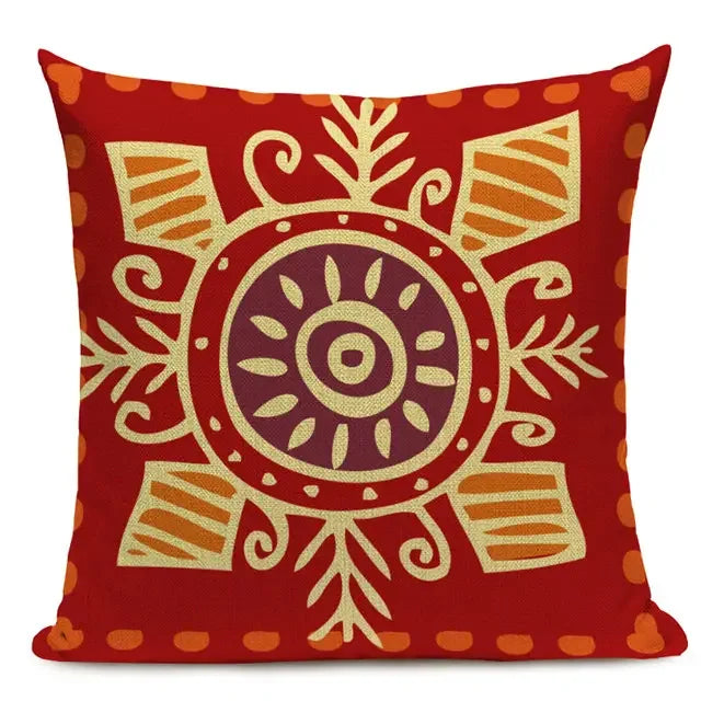 African Style Geometric Print Cushion Covers - 45x45cm Throw Pillow Cases for Home Decor