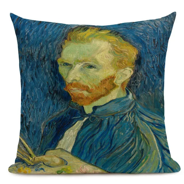 Van Gogh Oil Painting Art Decorative Cushion Cover - 45x45CM Throw Pillow Case for Home Decor