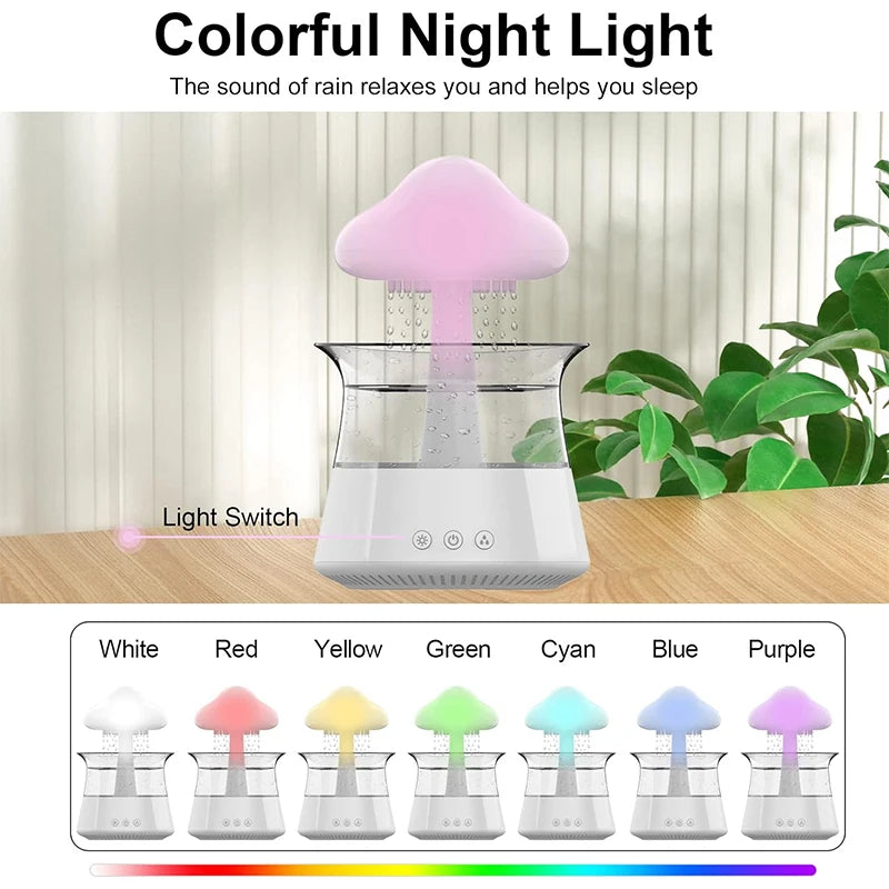 Zen Rain Cloud Air Humidifier with Mood Lighting & Aroma Diffuser