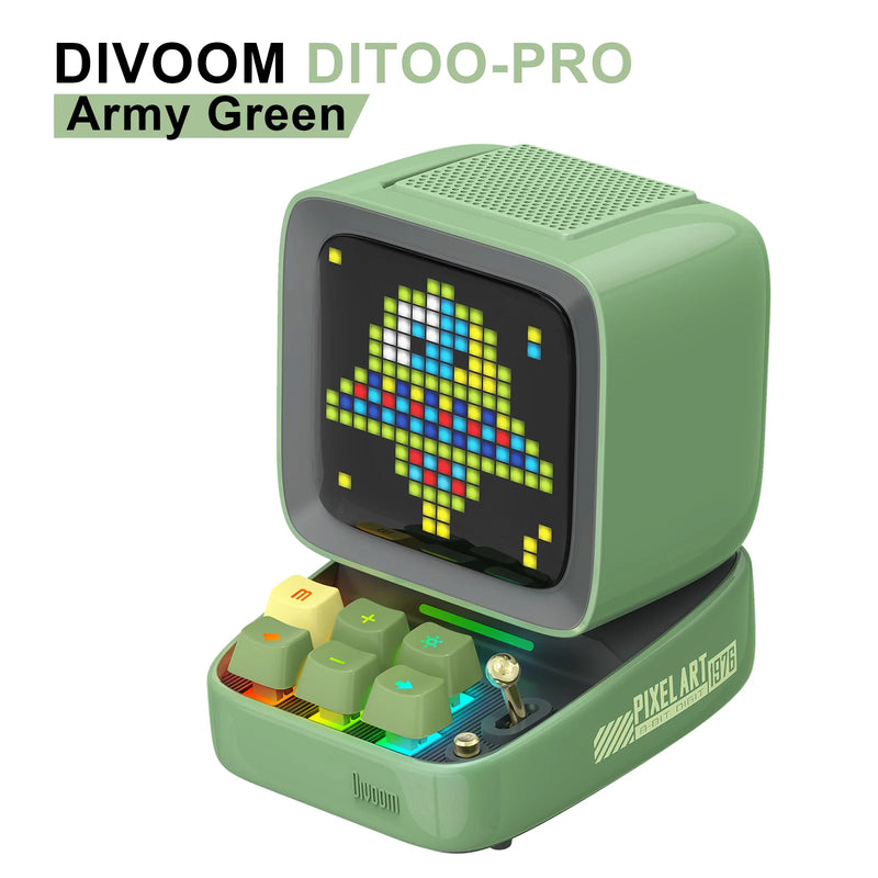 Divoom Ditoo-Pro Retro Pixel Art Bluetooth Speaker with DIY LED Display – Alarm Clock & Home Light