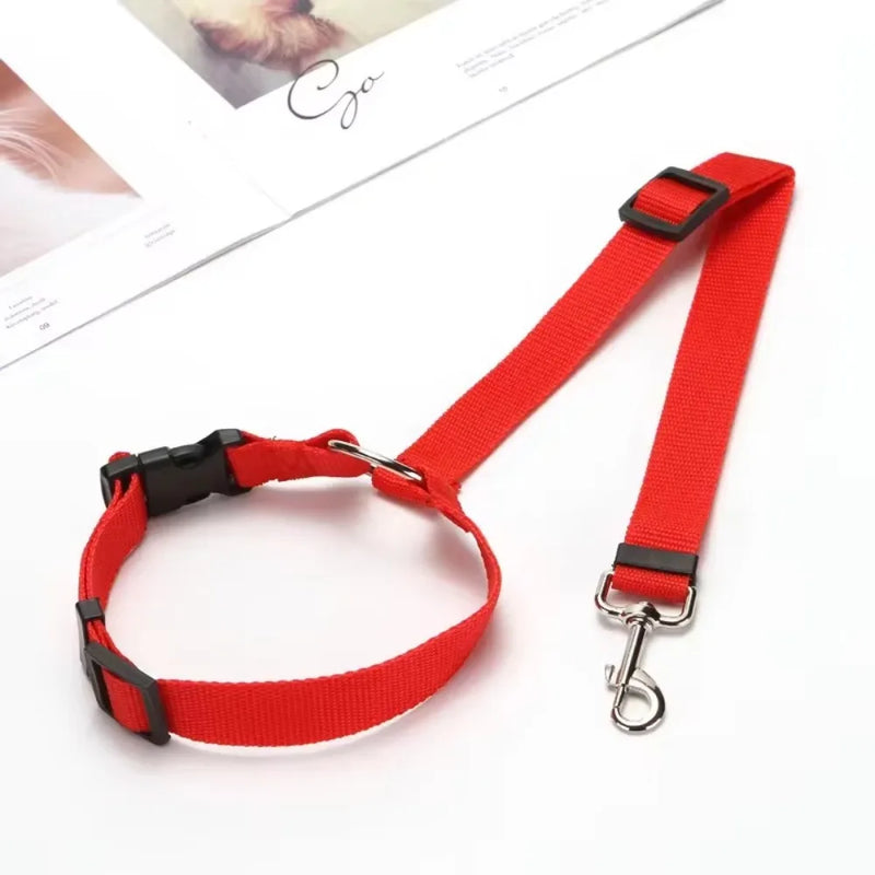 Adjustable Pet Car Seat Belt – 2-in-1 Safety Harness and Leash for Dogs and Cats