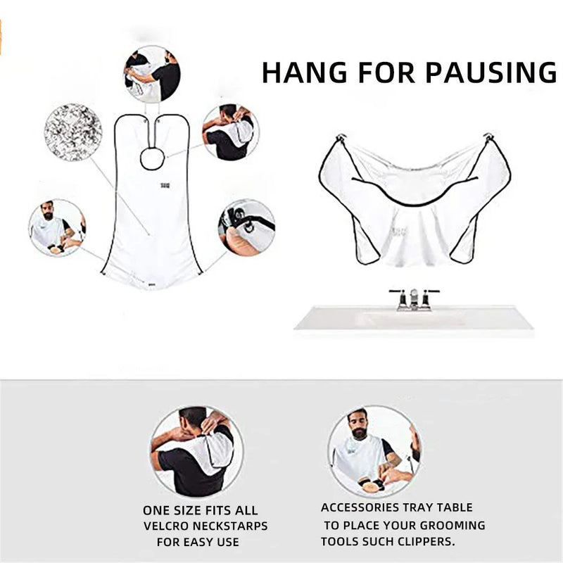 Male Shaving Apron Beard Catcher Cape Care Bib Face Shaved Hair Adult Shaver Cleaning Hairdresser