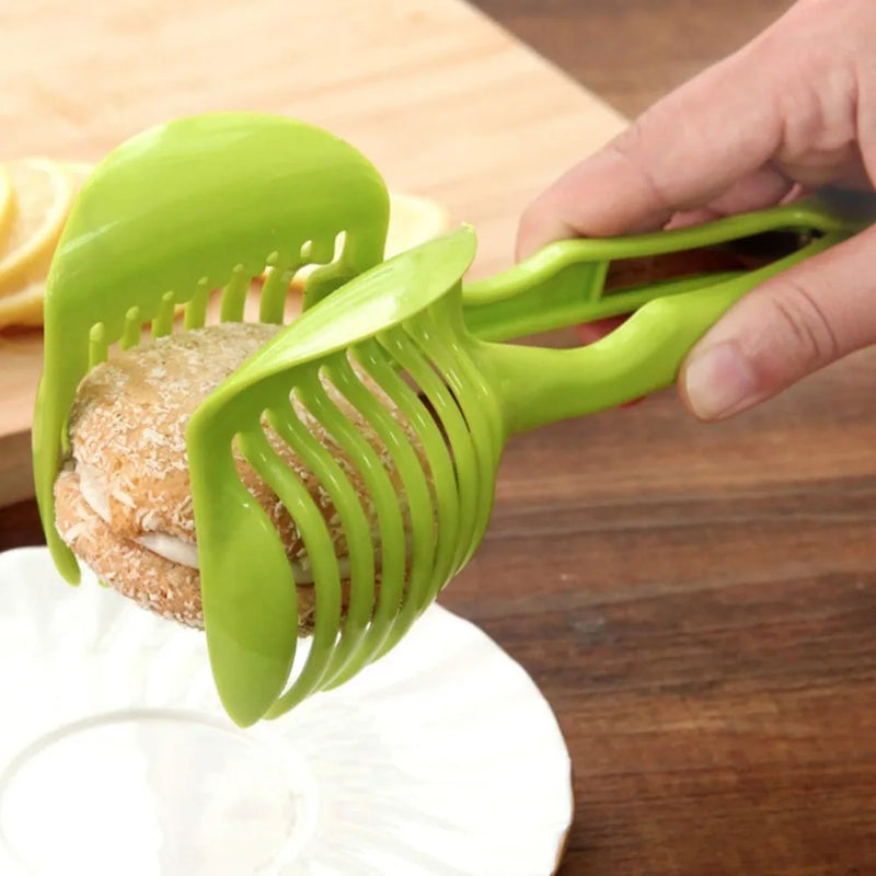 Vegetable Cutter Round Lemon Tomato Egg Slicing Tool Multipurpose Tongs Holder Handheld Slicer