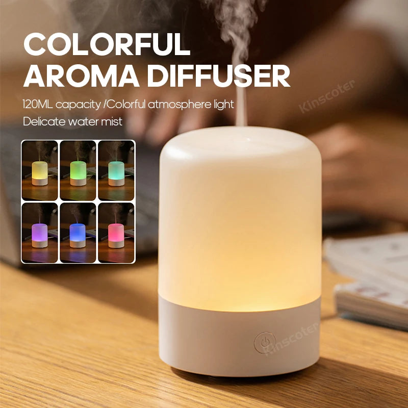 Desktop Mini Ultrasonic Aroma Diffuser and Air Humidifier with RGB Light