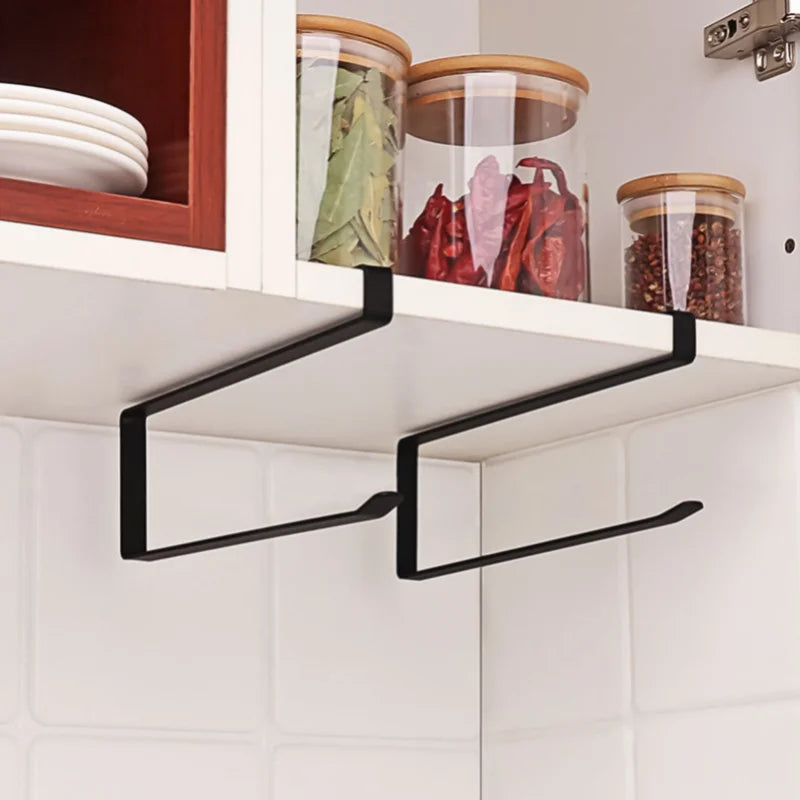 Perforation-free Hanging Storage Rack Kitchen Paper Towel Rack Cabinet Paper Rack Plastic Wrap Rack