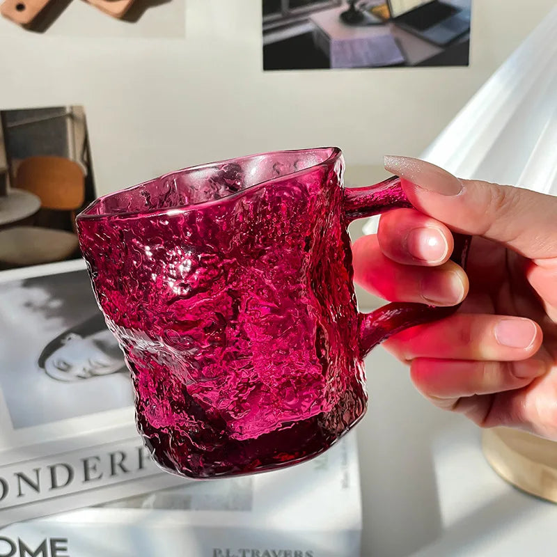 200ML Rose with Glacier Glass Water Mug