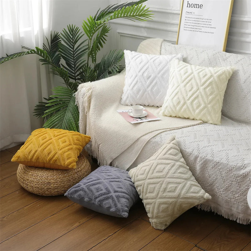 Velvet Throw Pillow Cover Soft Solid Decor Square Cushion Case For Sofa Bedroom Home Living Room