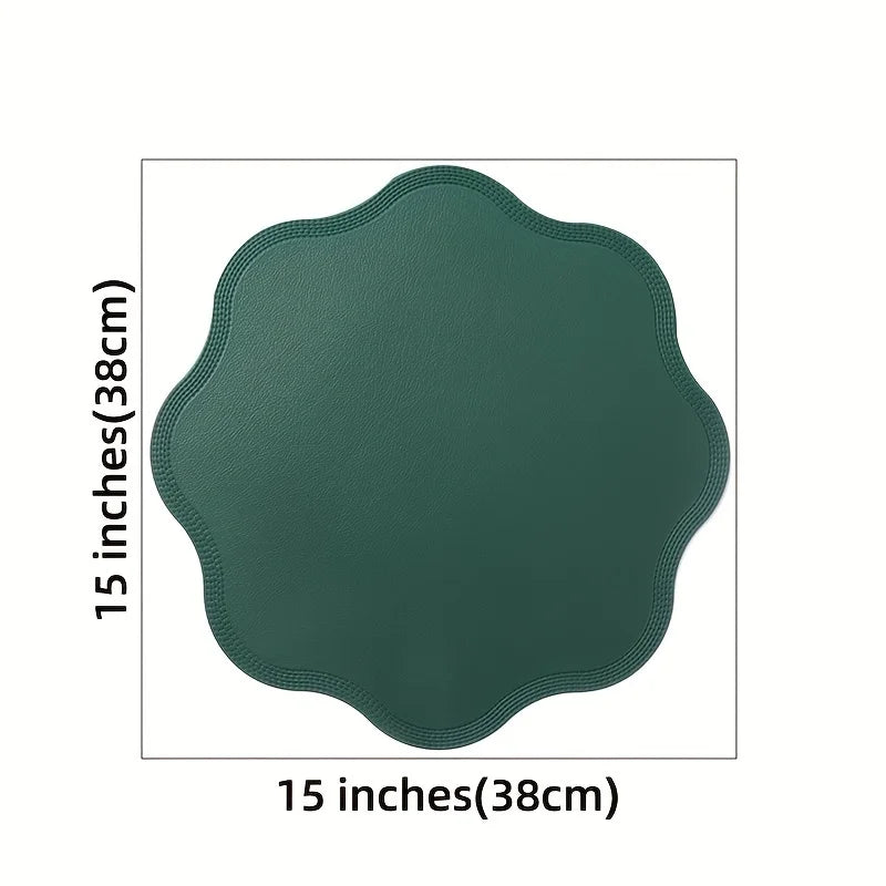 Luxury Faux Leather Round Placemats – Elegant Dining Table Mats