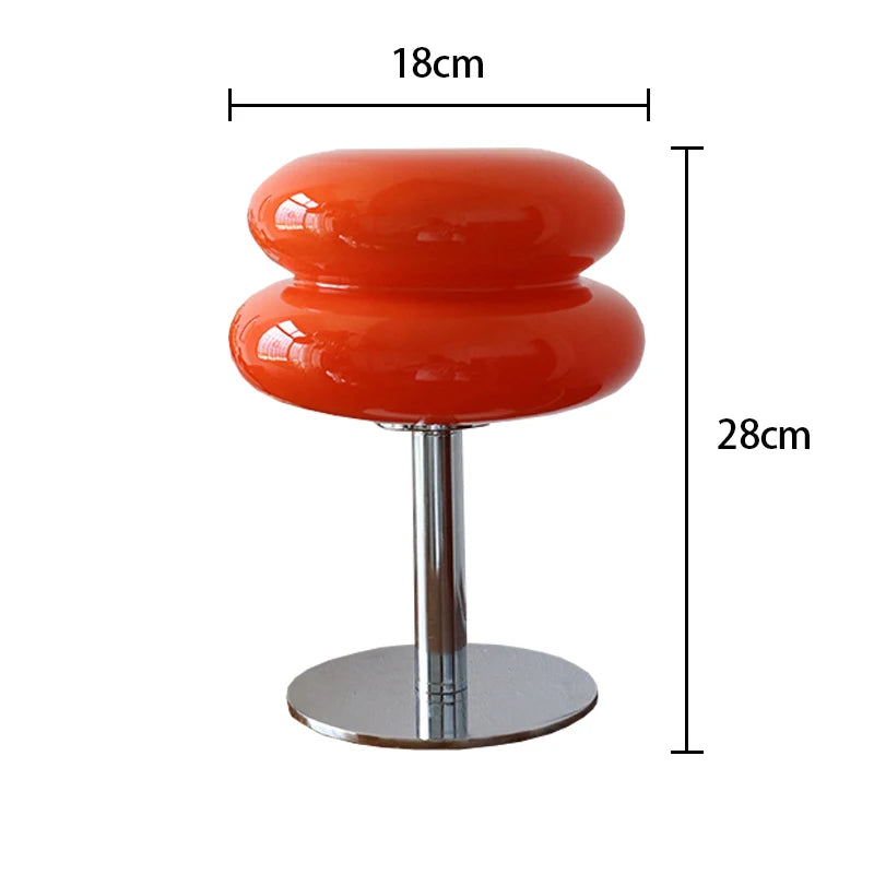 Retro Macaron Glass Table Lamp - Trichromatic Dimming for Stylish Living