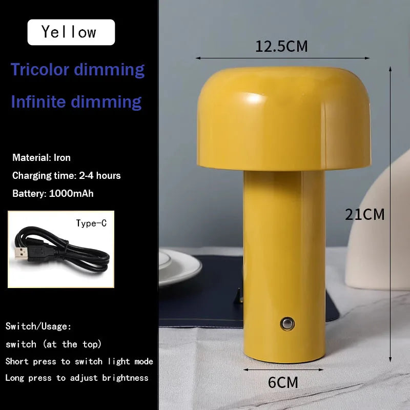 Mushroom LED Portable Desk Lamp – Modern Mushroom Shape Table Light