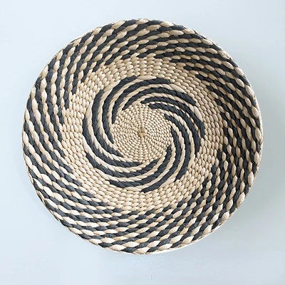 Creative Rattan and Grass Weaving Straw Bowl Wall Decoration