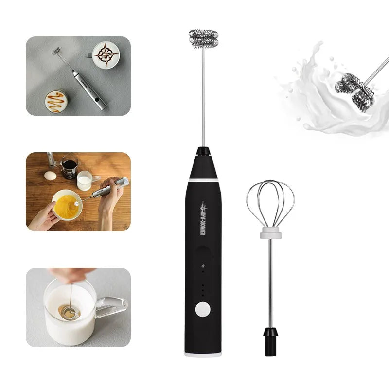 MHW-3BOMBER Mini Electric Milk Frother – Portable Kitchen Tool for Perfect Beverages