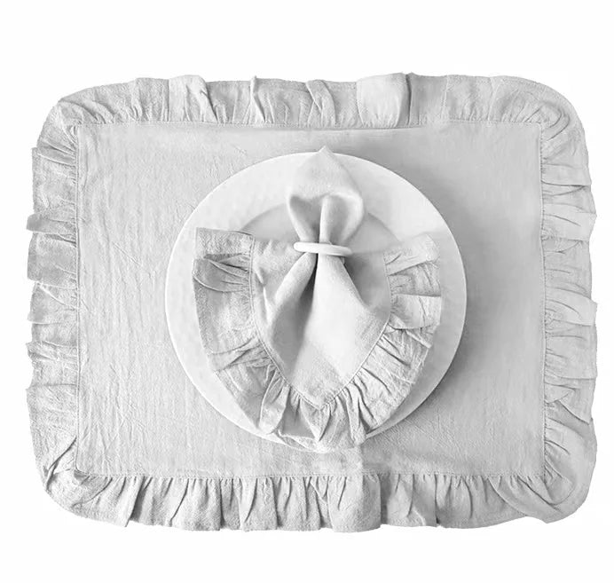 Cotton Ruffle Napkins - Elegant Placemats for Table Decor