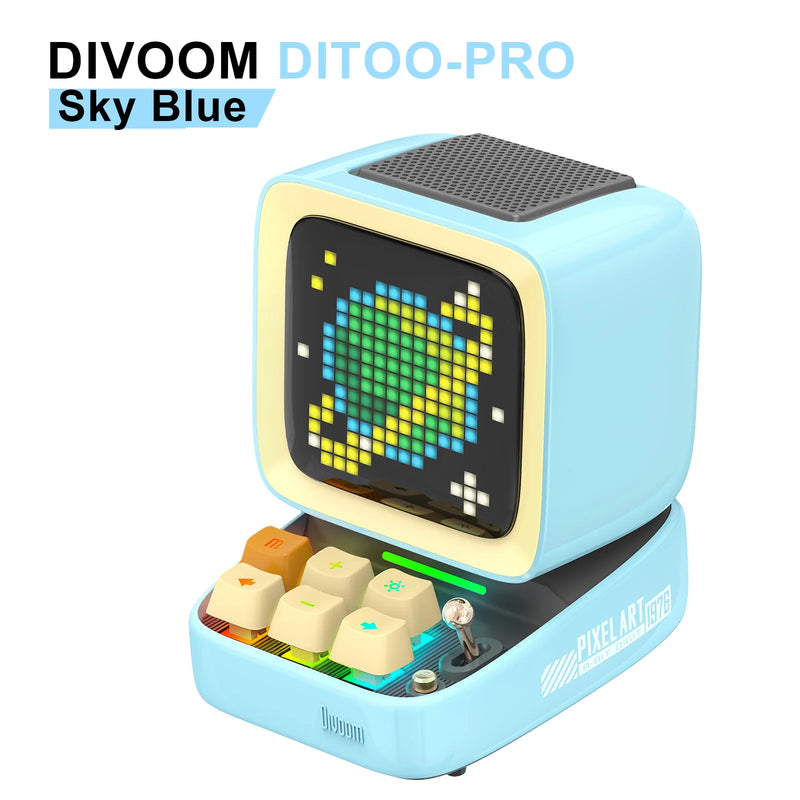 Divoom Ditoo-Pro Retro Pixel Art Bluetooth Speaker with DIY LED Display – Alarm Clock & Home Light