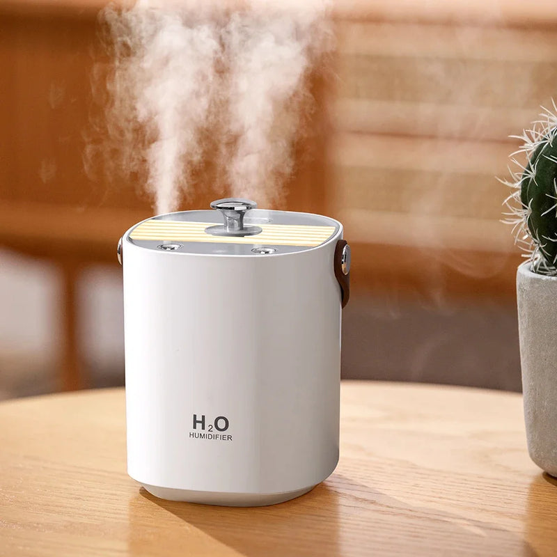 Portable 1.2L Ultrasonic Humidifier with Light – Quiet, Rechargeable, and Convenient