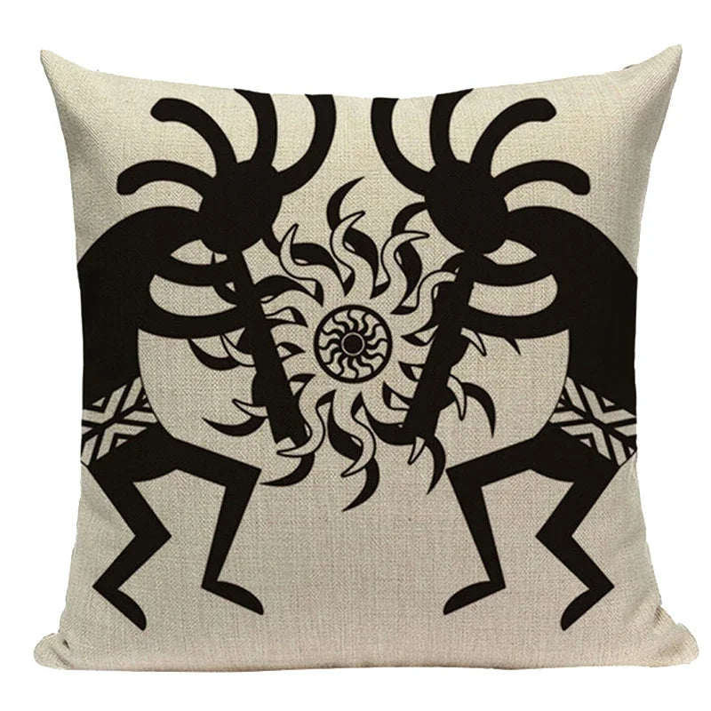 African Style Geometric Print Cushion Covers - 45x45cm Throw Pillow Cases for Home Decor